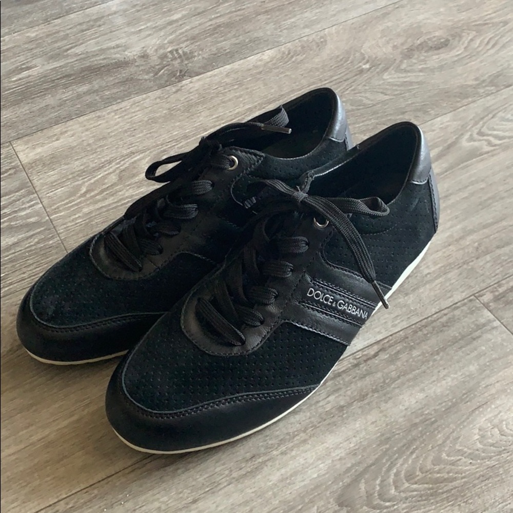 Dolce Gabbana black suede sneakers size 8.5